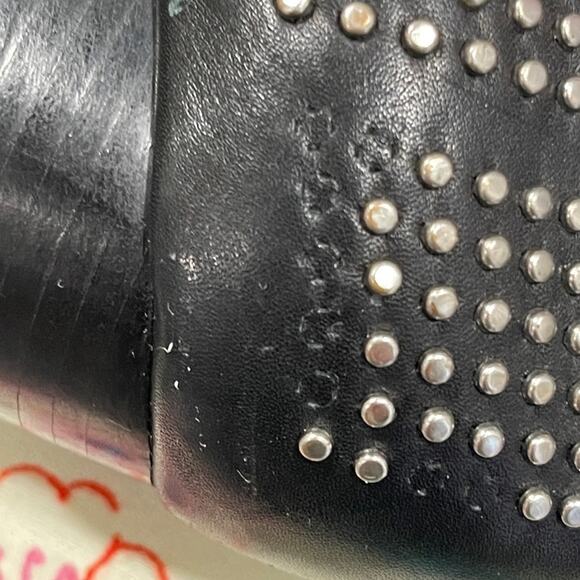 See By Chloe Black Silver Studded Booties 38/7.5 - Picture 11 of 14